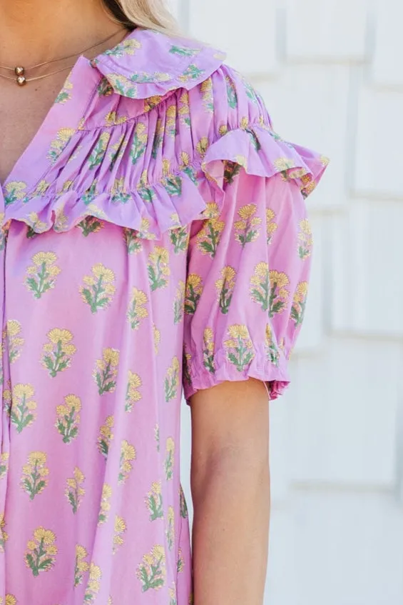 Head Start Pink Medallion Babydoll Dress