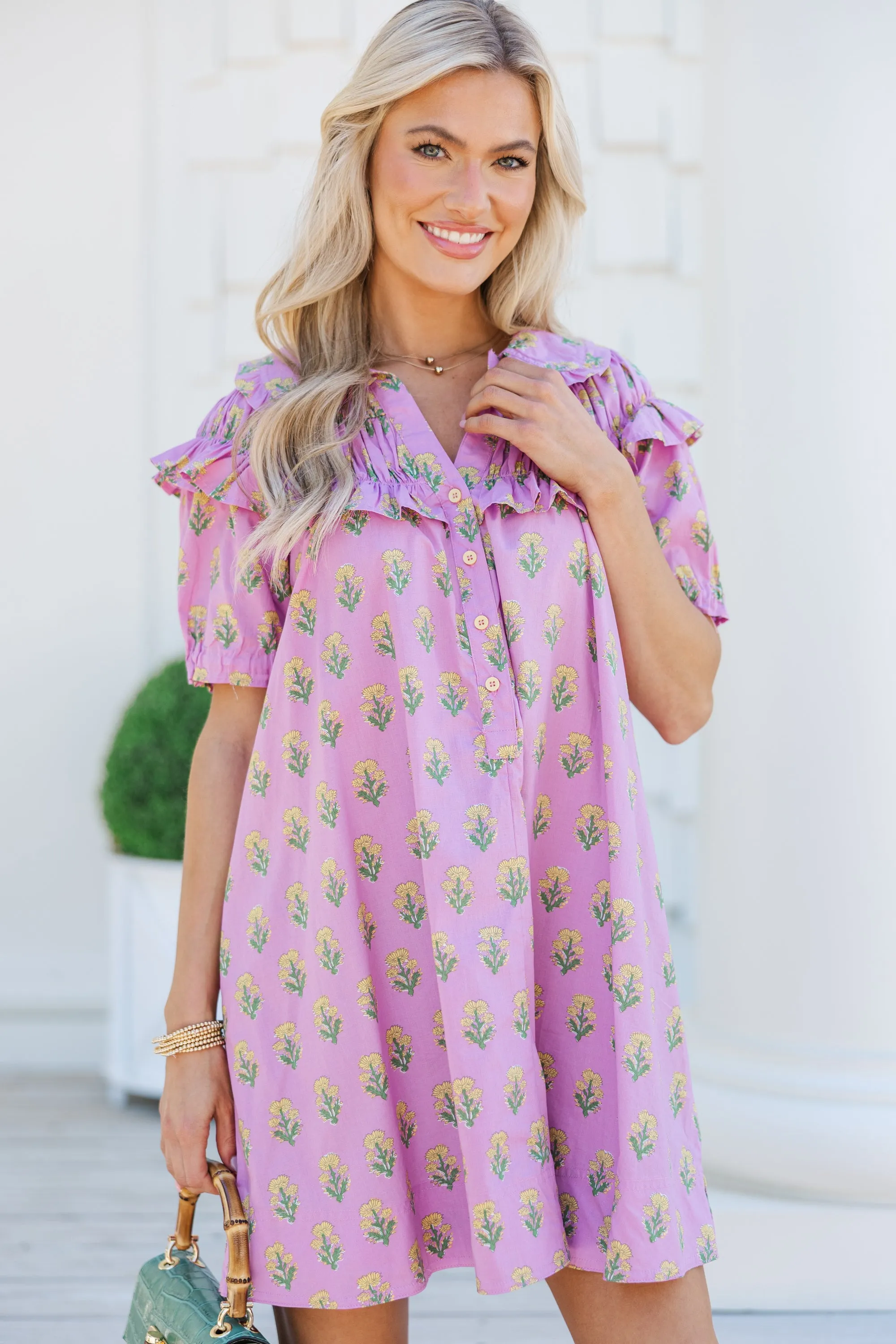 Head Start Pink Medallion Babydoll Dress