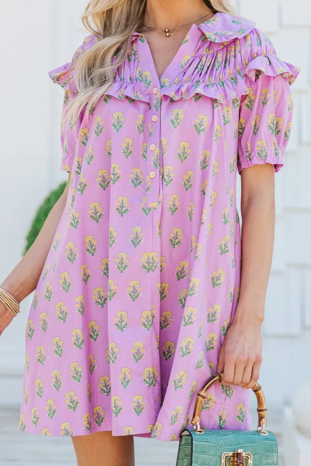 Head Start Pink Medallion Babydoll Dress