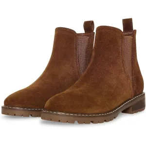 Juliann Chestnut Suede Ankle Booties