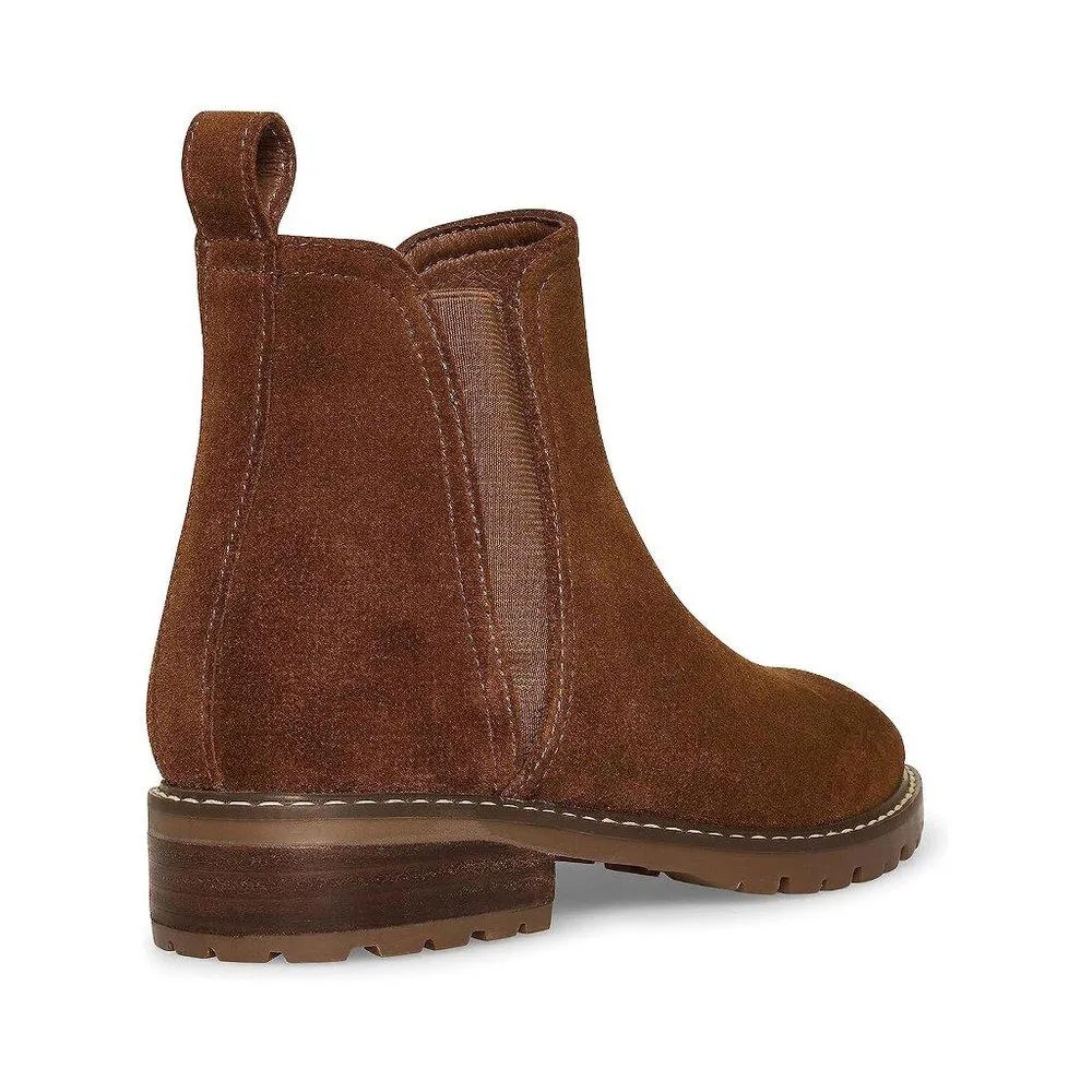 Juliann Chestnut Suede Ankle Booties