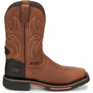 Justin Men's Dallen 11" Nano Comp Toe Western Work Boot -Brown- SE4215