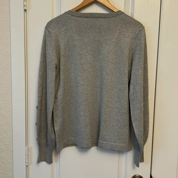 KARL LAGERFELD PARISMetallic Button-SleeveSweater