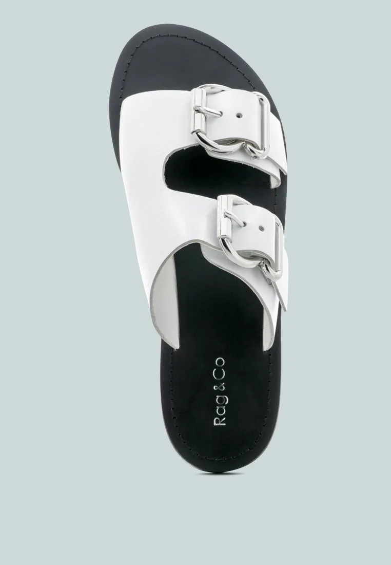 Kelly Flat Sandal With Buckle Straps By Ruw