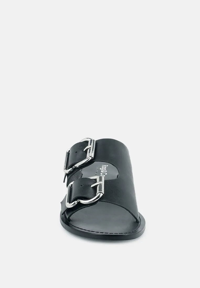 Kelly Flat Sandal With Buckle Straps By Ruw