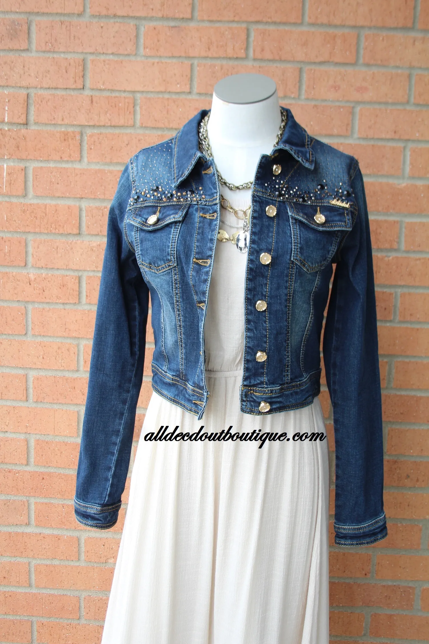 L.A. Idol | Jeweled Dark Denim Jacket