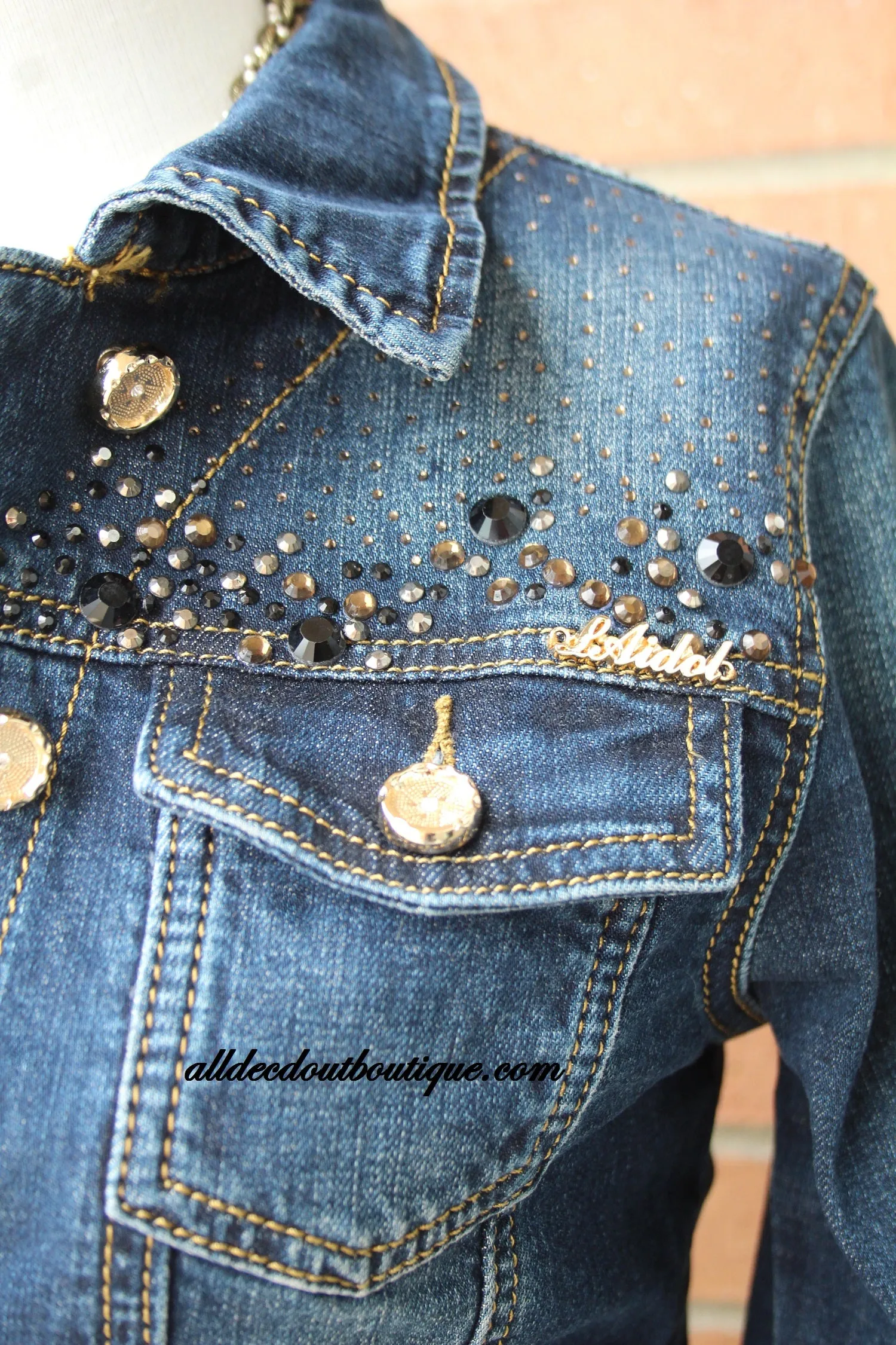 L.A. Idol | Jeweled Dark Denim Jacket
