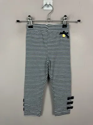 Le Chic Navy Stripe Leggings 2y