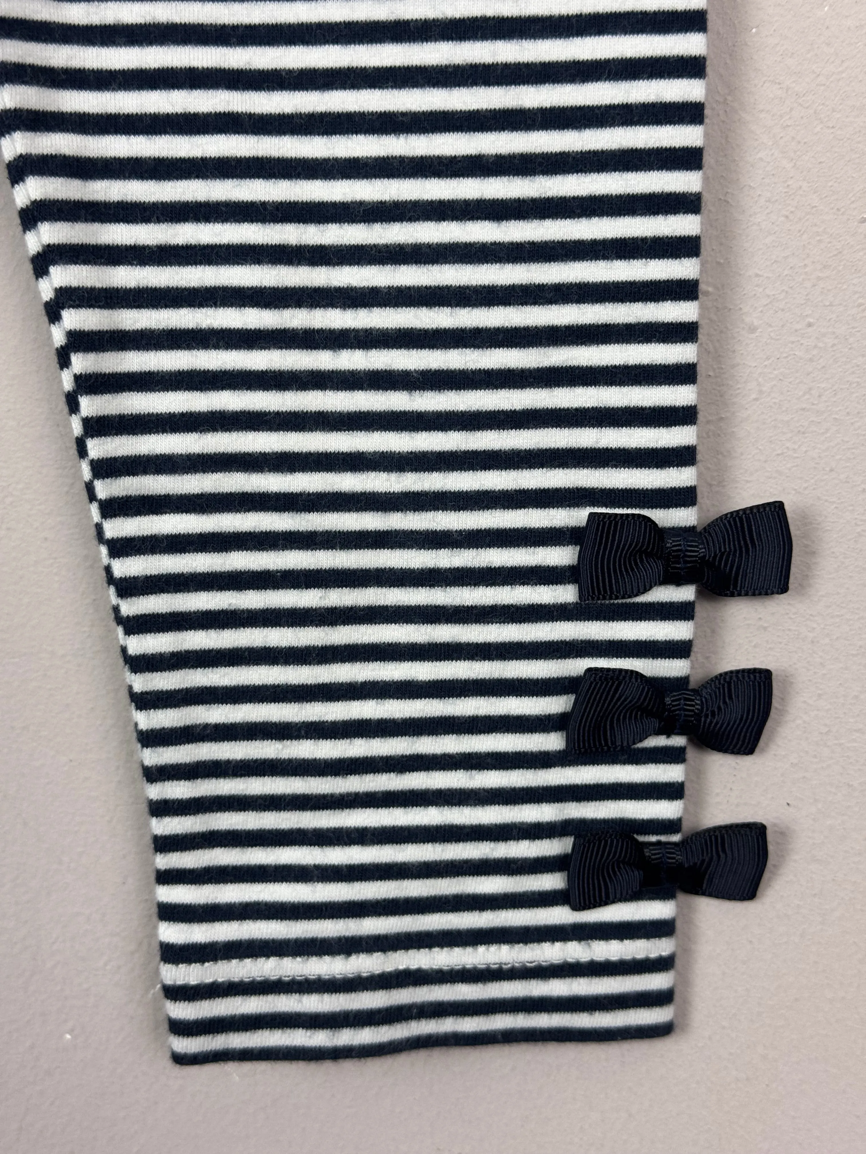 Le Chic Navy Stripe Leggings 2y