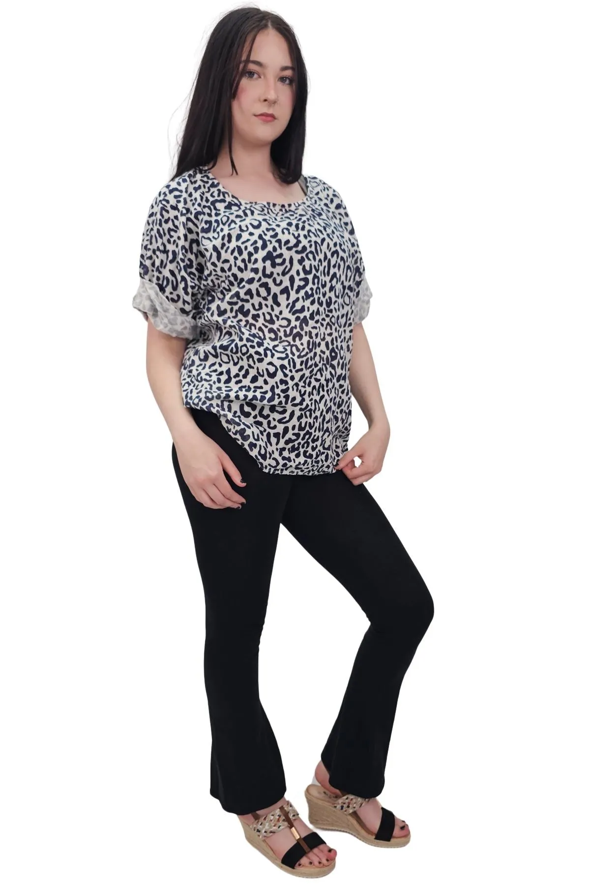 Leopard Print Tunic Cotton Dress