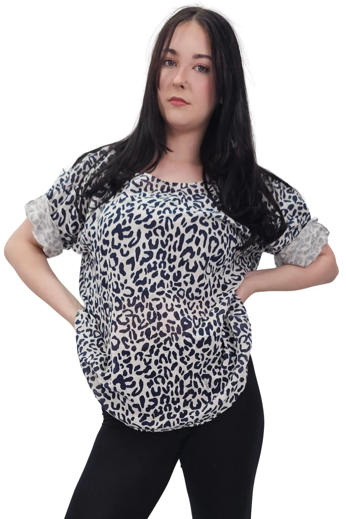 Leopard Print Tunic Cotton Dress