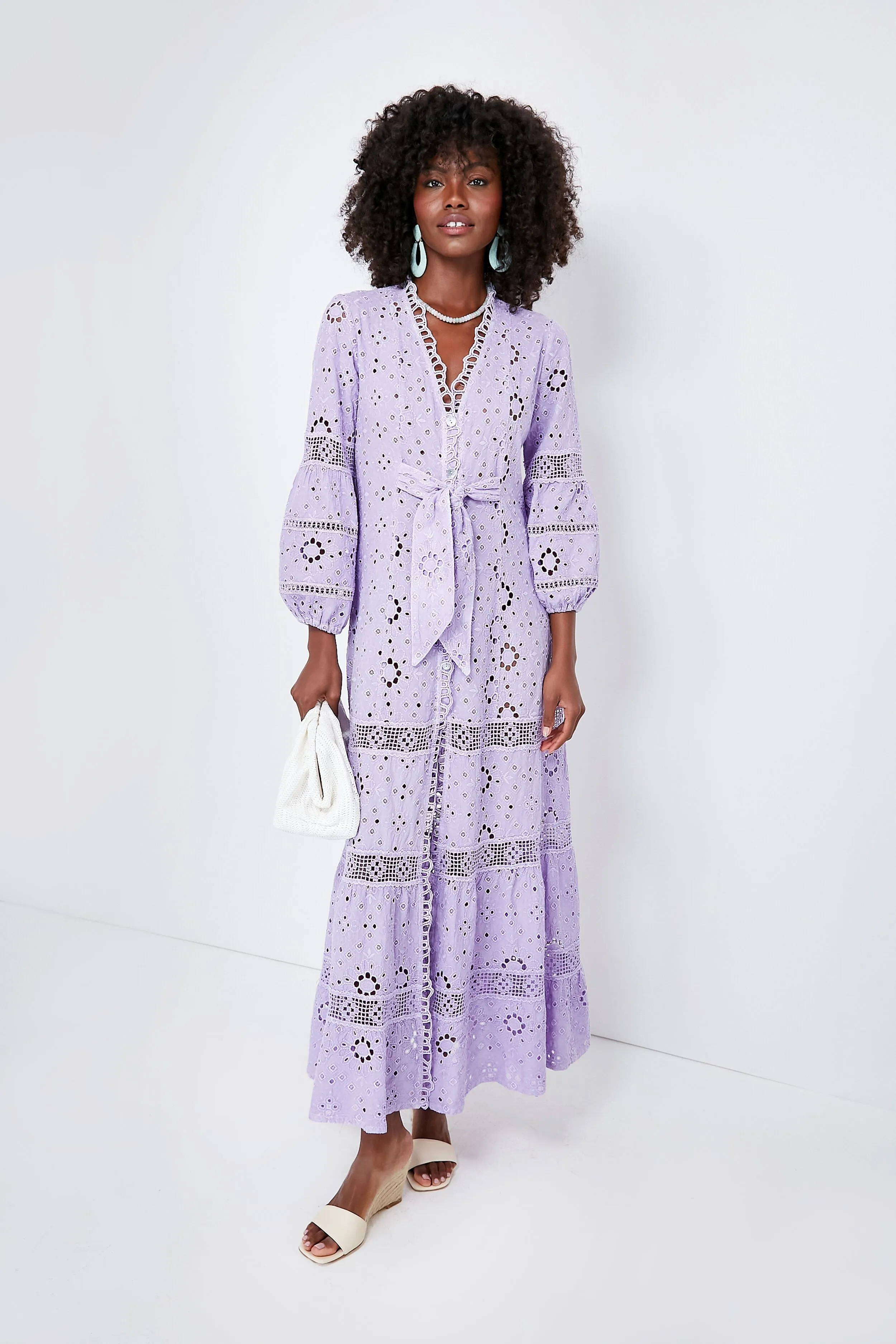 Lilla Giada Embroidered Long Dress