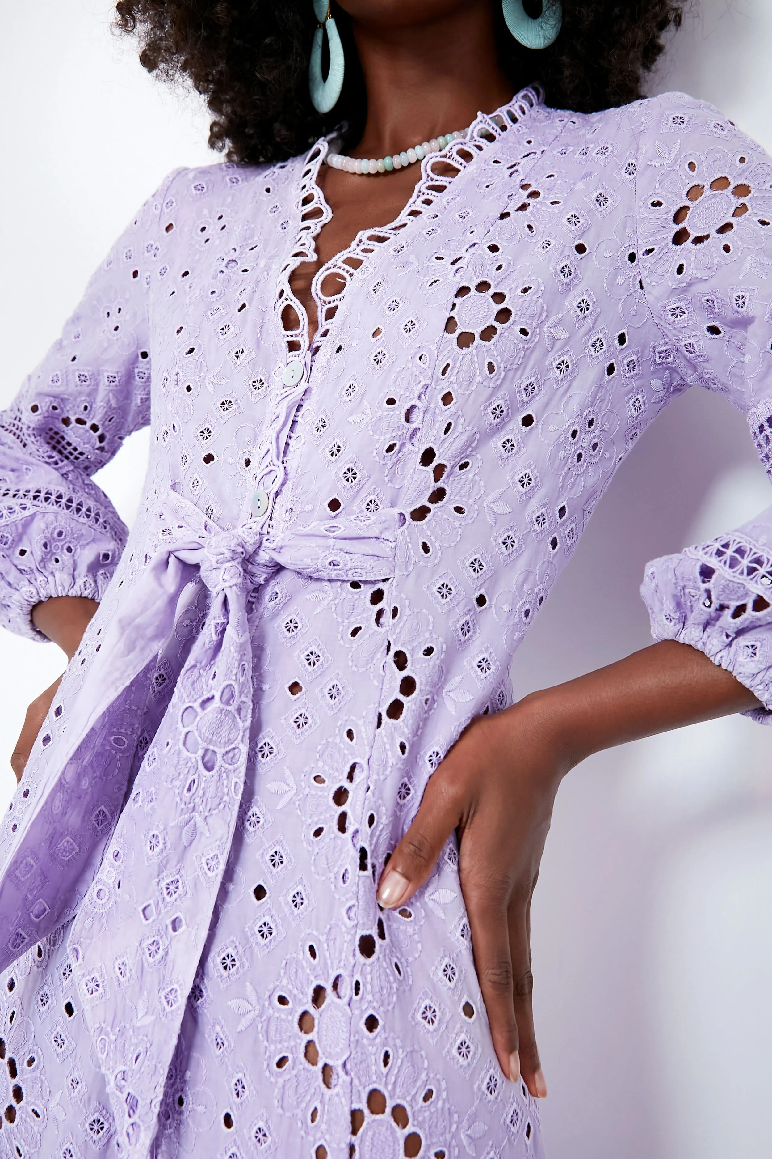 Lilla Giada Embroidered Long Dress