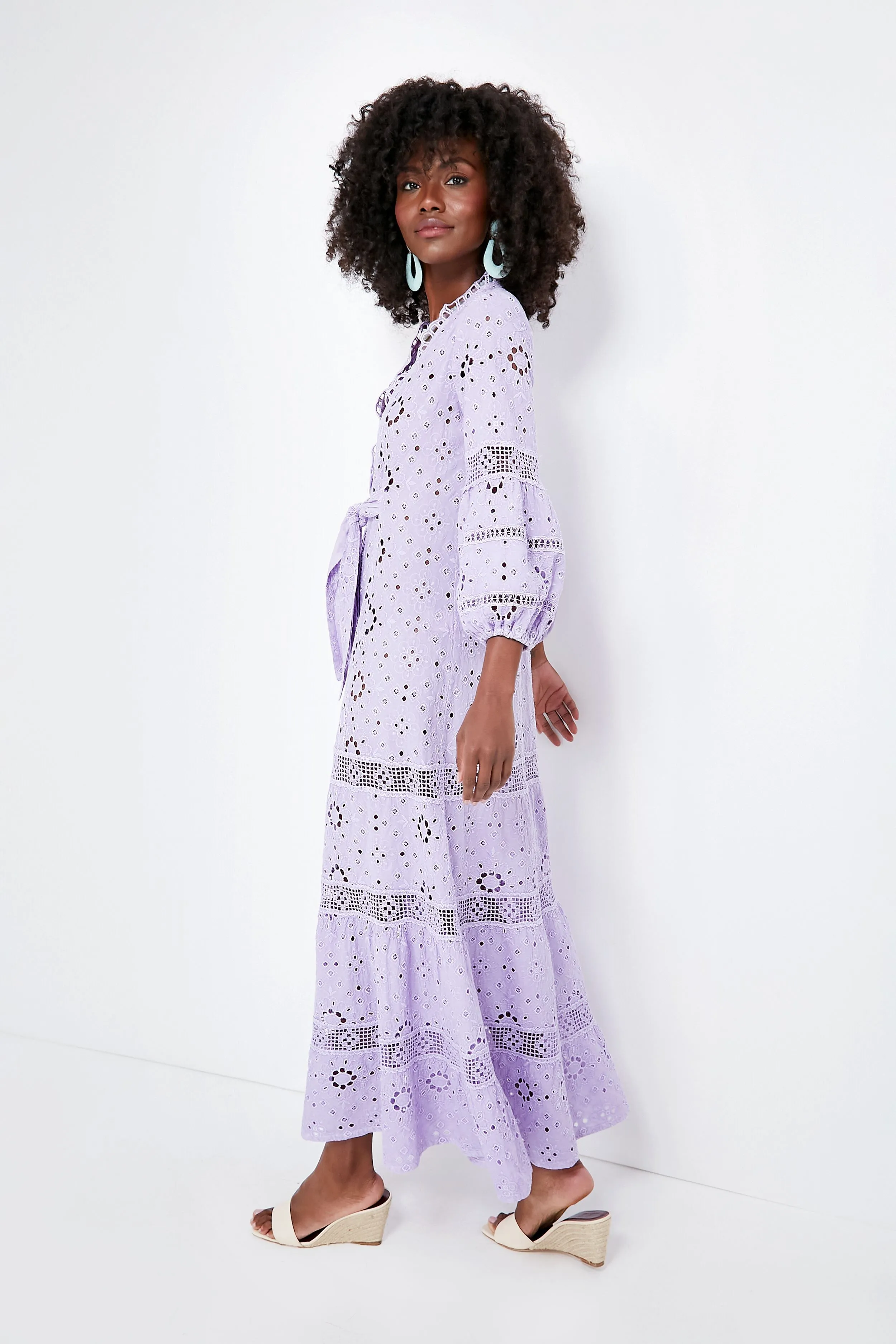 Lilla Giada Embroidered Long Dress