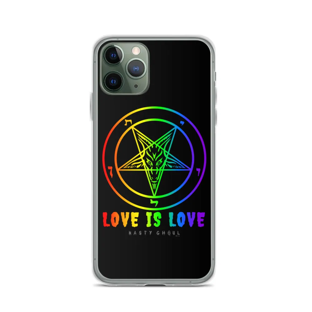 Love is Love Rainbow Baphomet iPhone Case