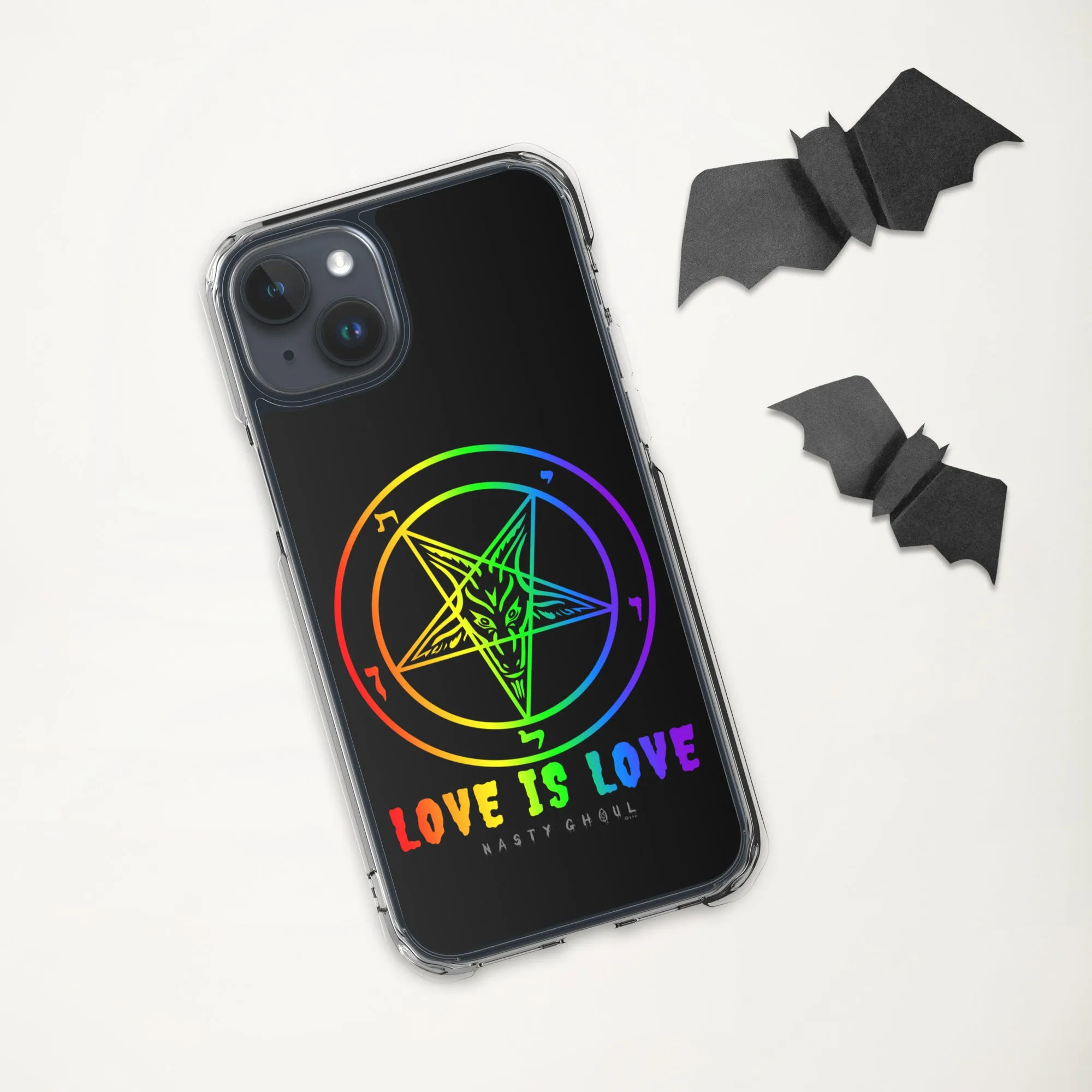 Love is Love Rainbow Baphomet iPhone Case