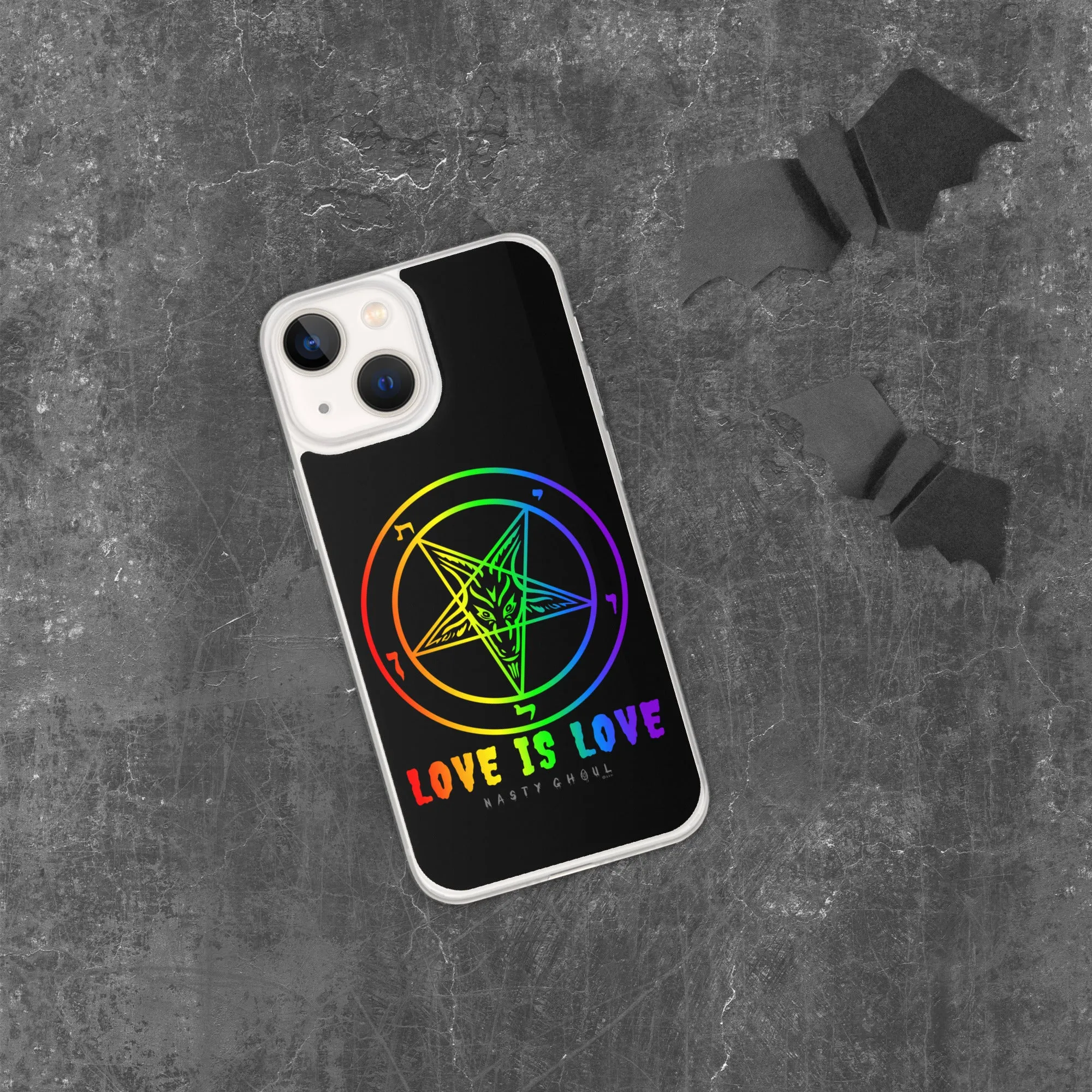 Love is Love Rainbow Baphomet iPhone Case
