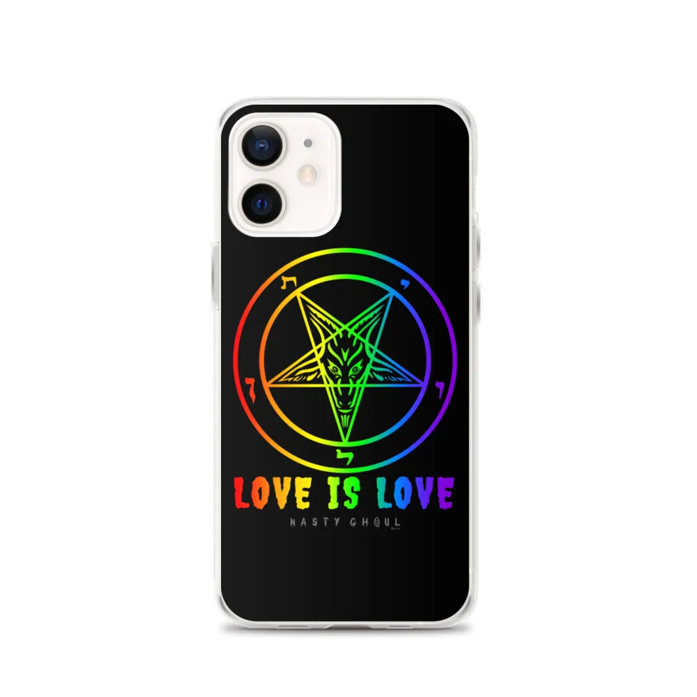 Love is Love Rainbow Baphomet iPhone Case
