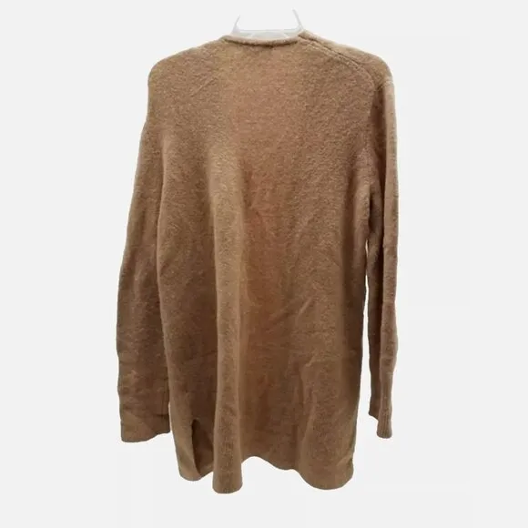 Madewell Cozy Alpaca Merino Wool Cardigan Open Front Sweater Tan Knit M J4814