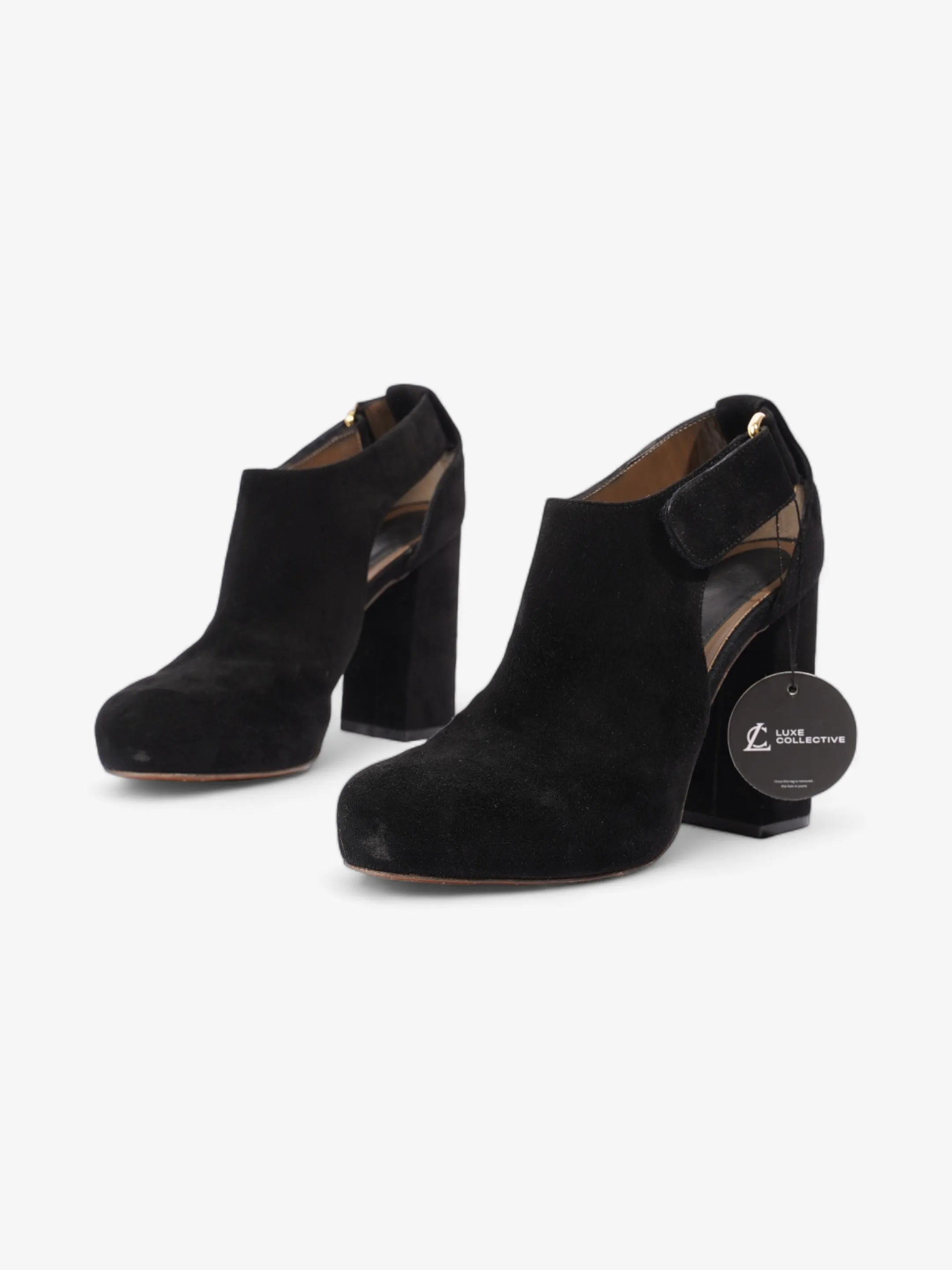 Marni Cut-Out Booties 90mm Black Suede EU 39 UK 6