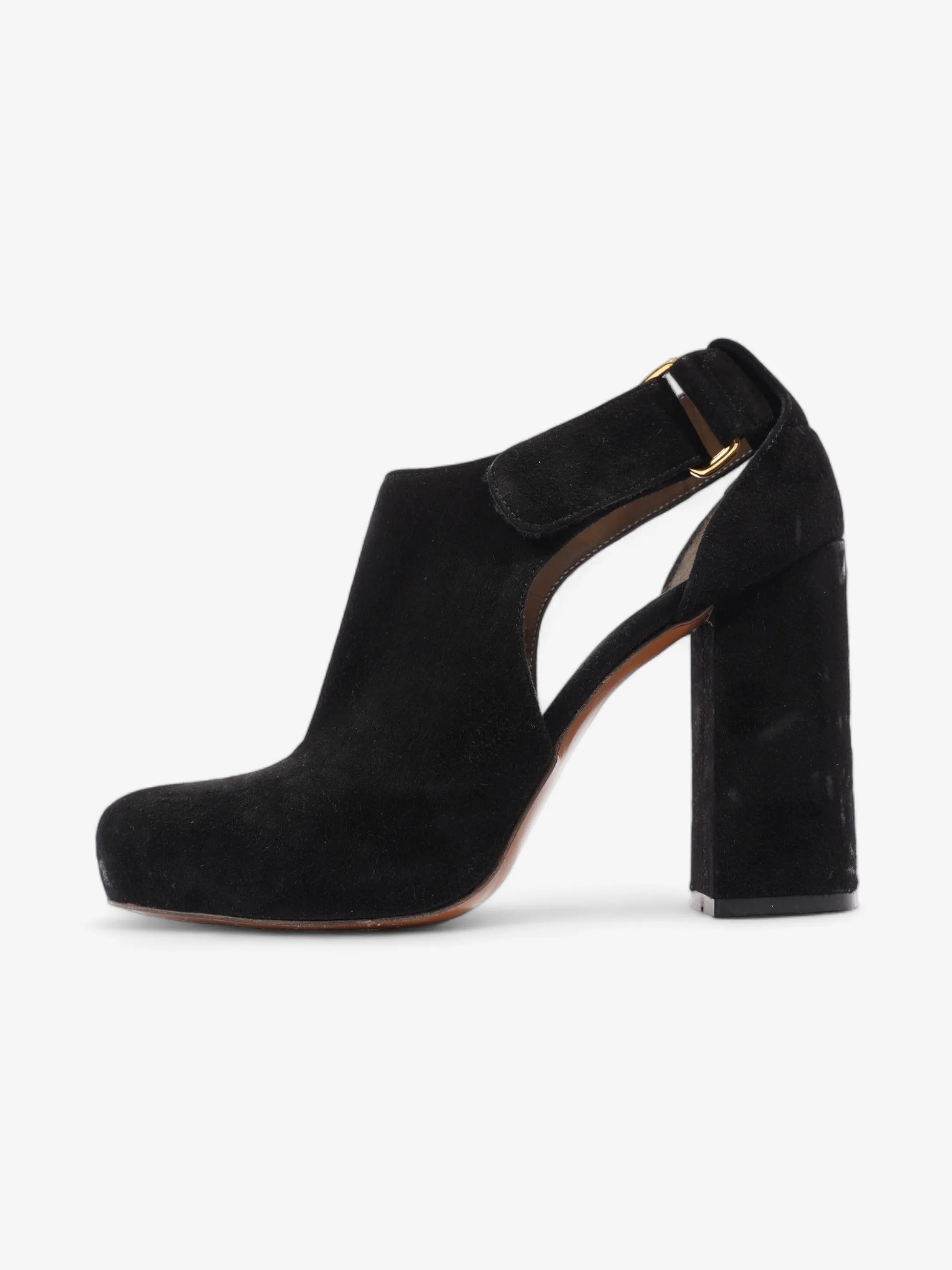 Marni Cut-Out Booties 90mm Black Suede EU 39 UK 6