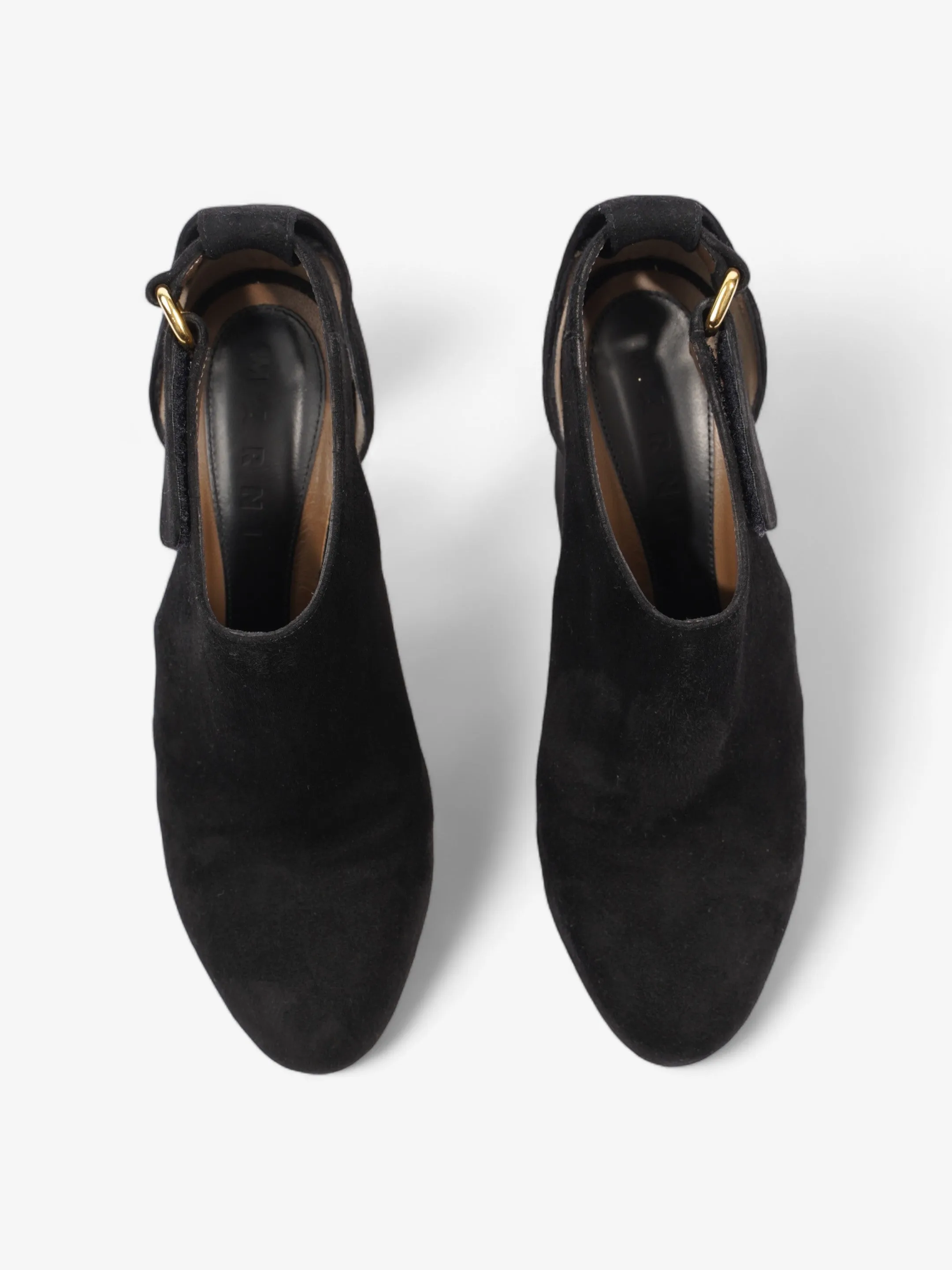 Marni Cut-Out Booties 90mm Black Suede EU 39 UK 6