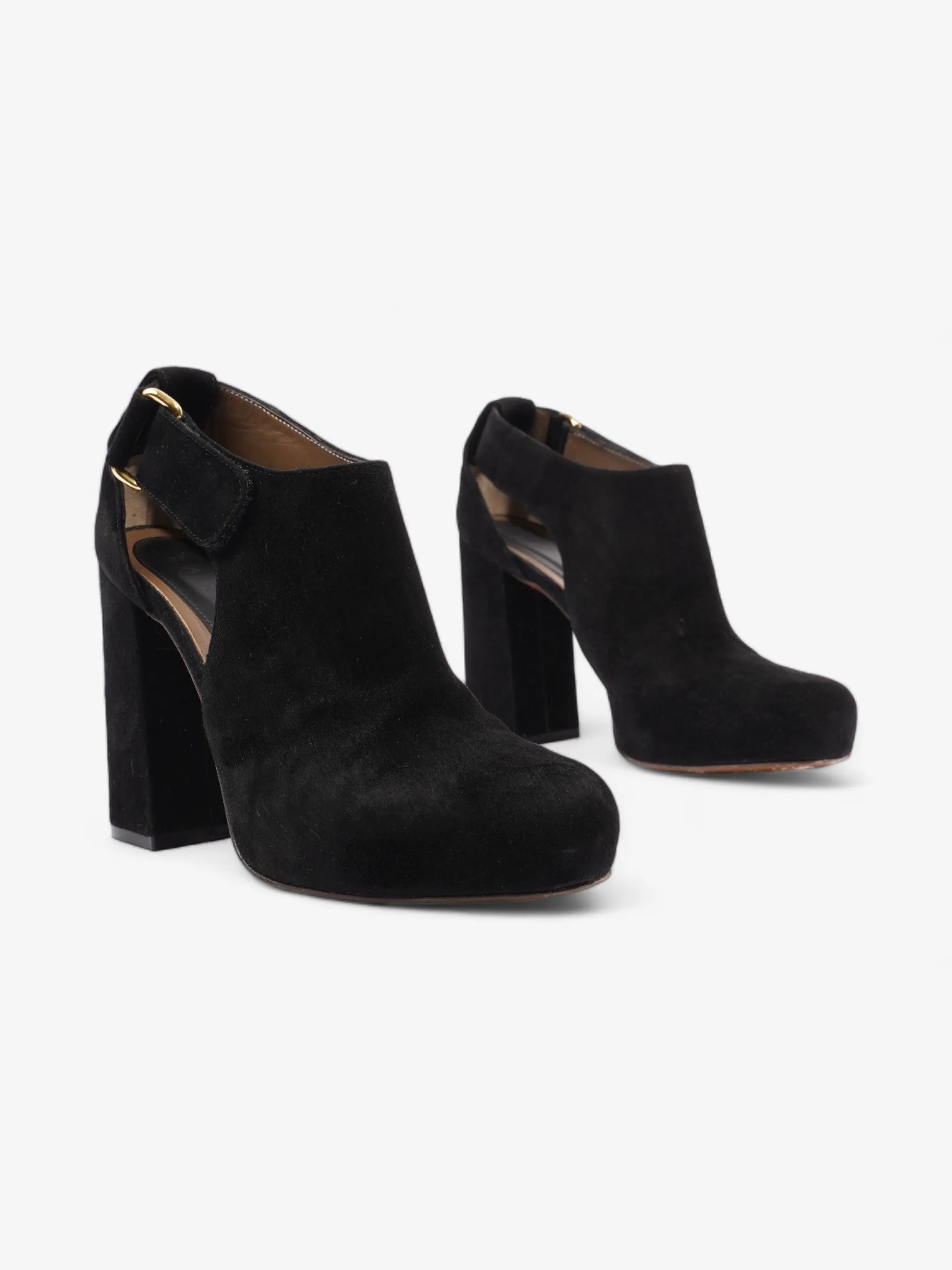Marni Cut-Out Booties 90mm Black Suede EU 39 UK 6