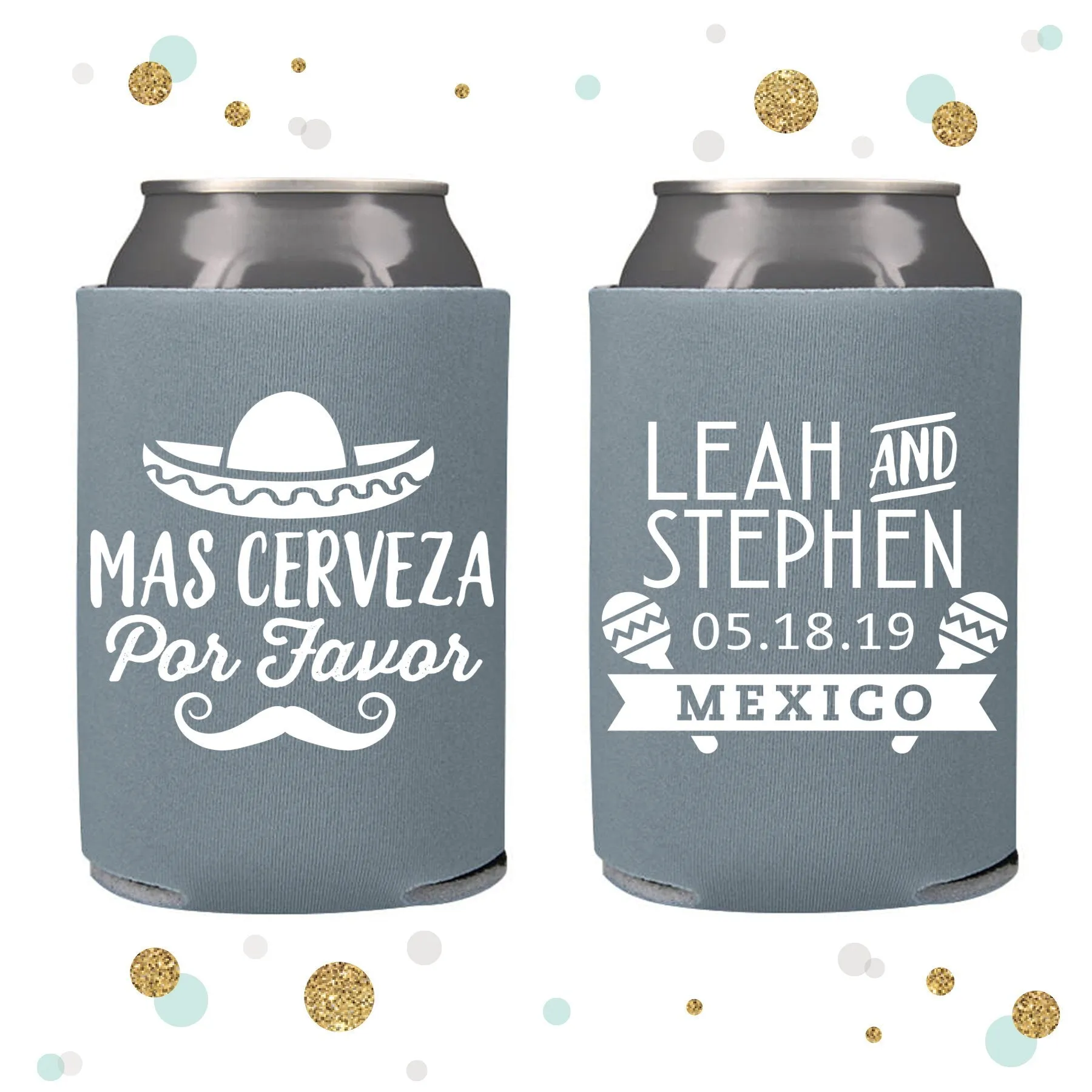 Mas Cerveza Por Favor - Wedding Can Cooler #117R