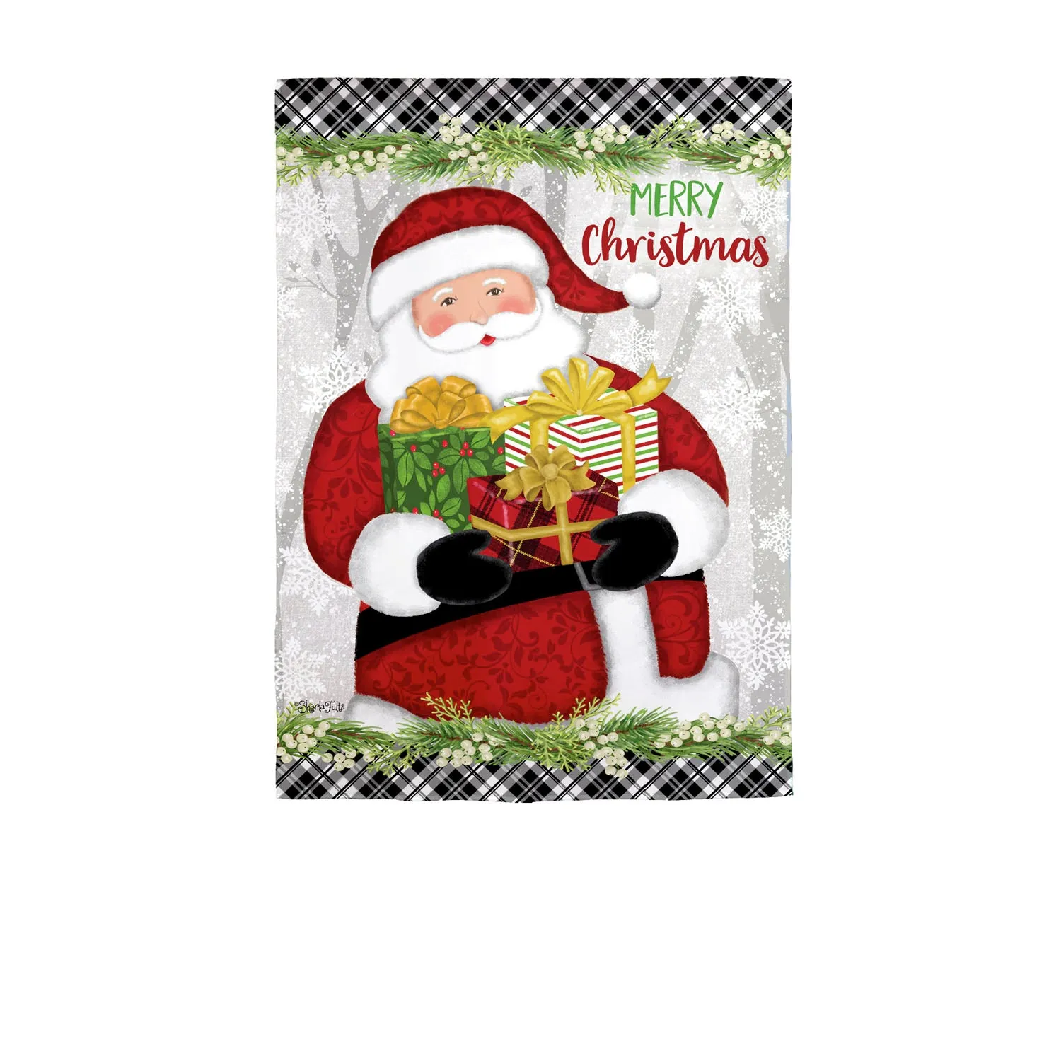Merry Santa Garden Textured Suede Flag,14es10065