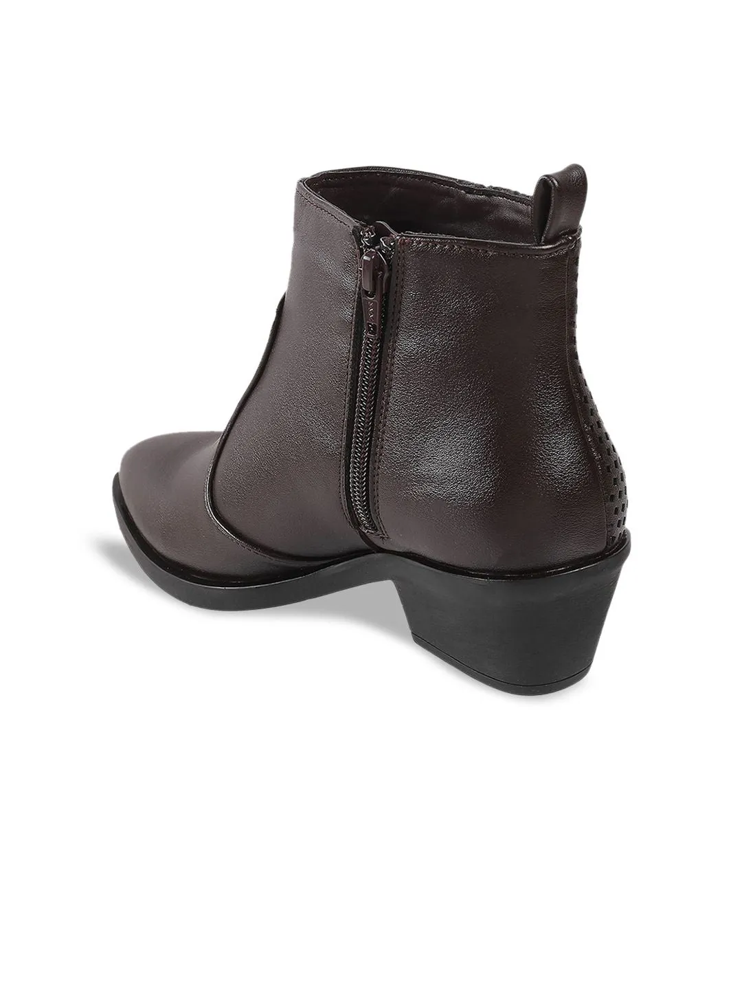 Metro Brown Suede Kitten Heeled Boots