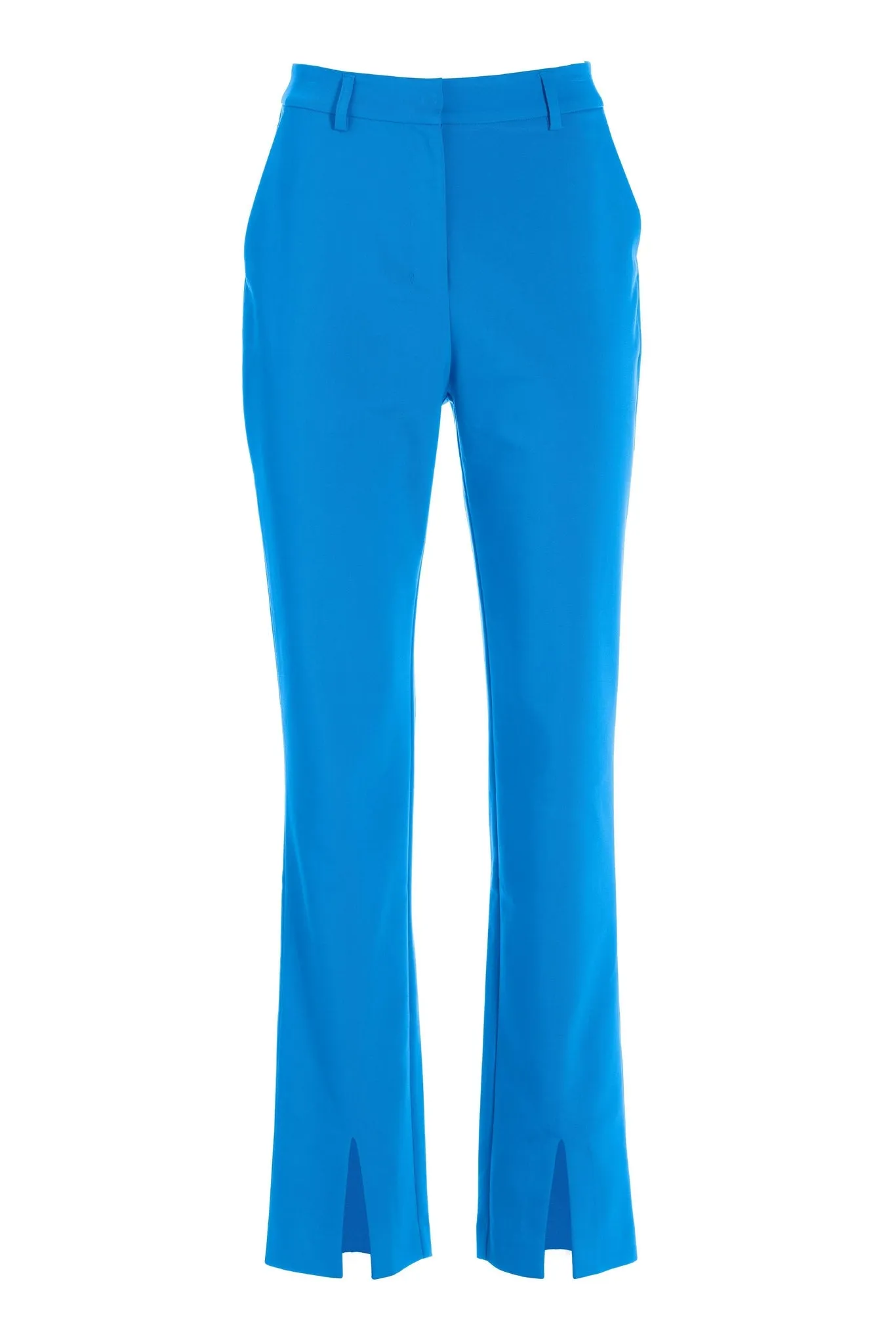 Modern Slim-Leg Slit-Front Trouser Pant Ibiza Blue