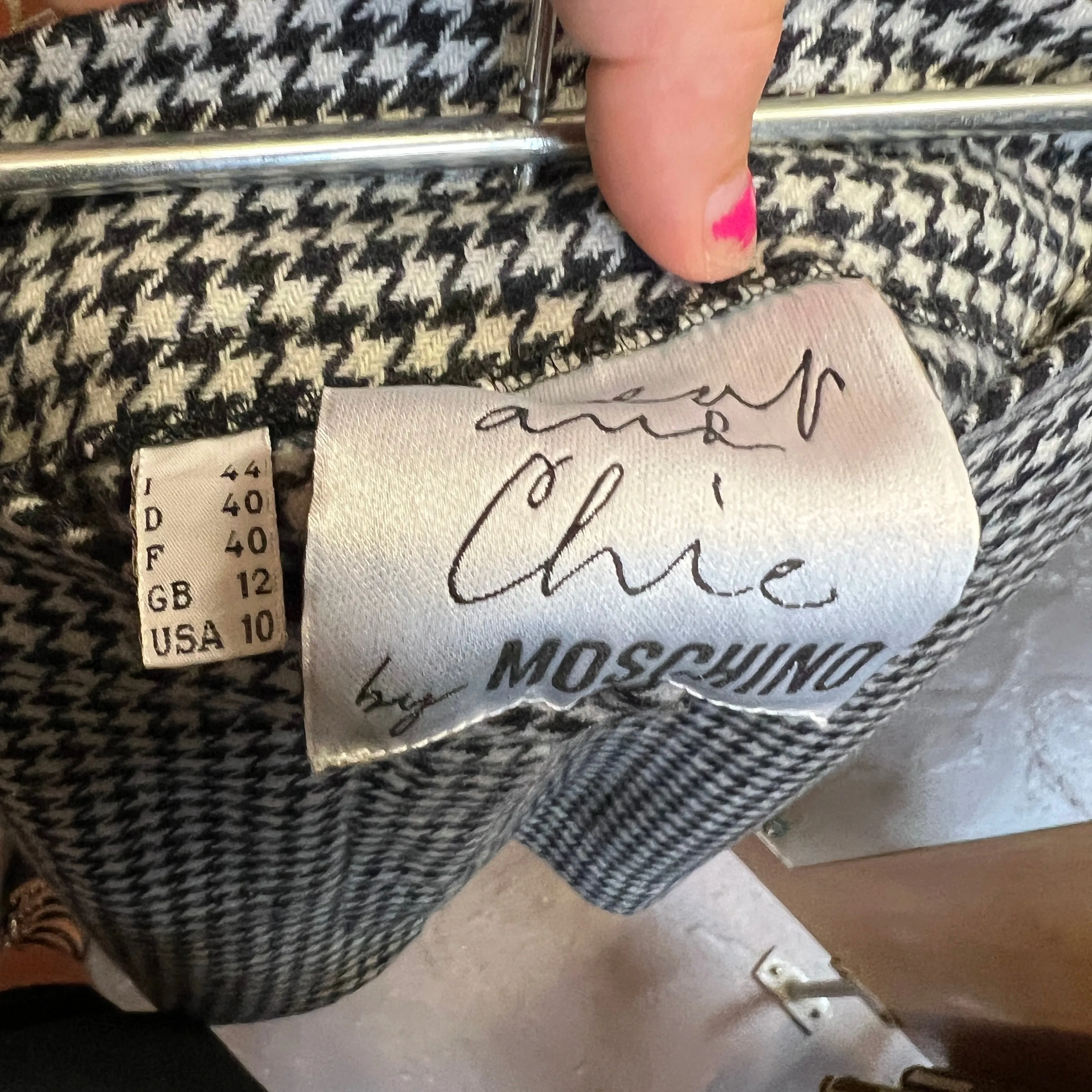 MOSCHINO Cheap n Chic houndstooth wool shorts