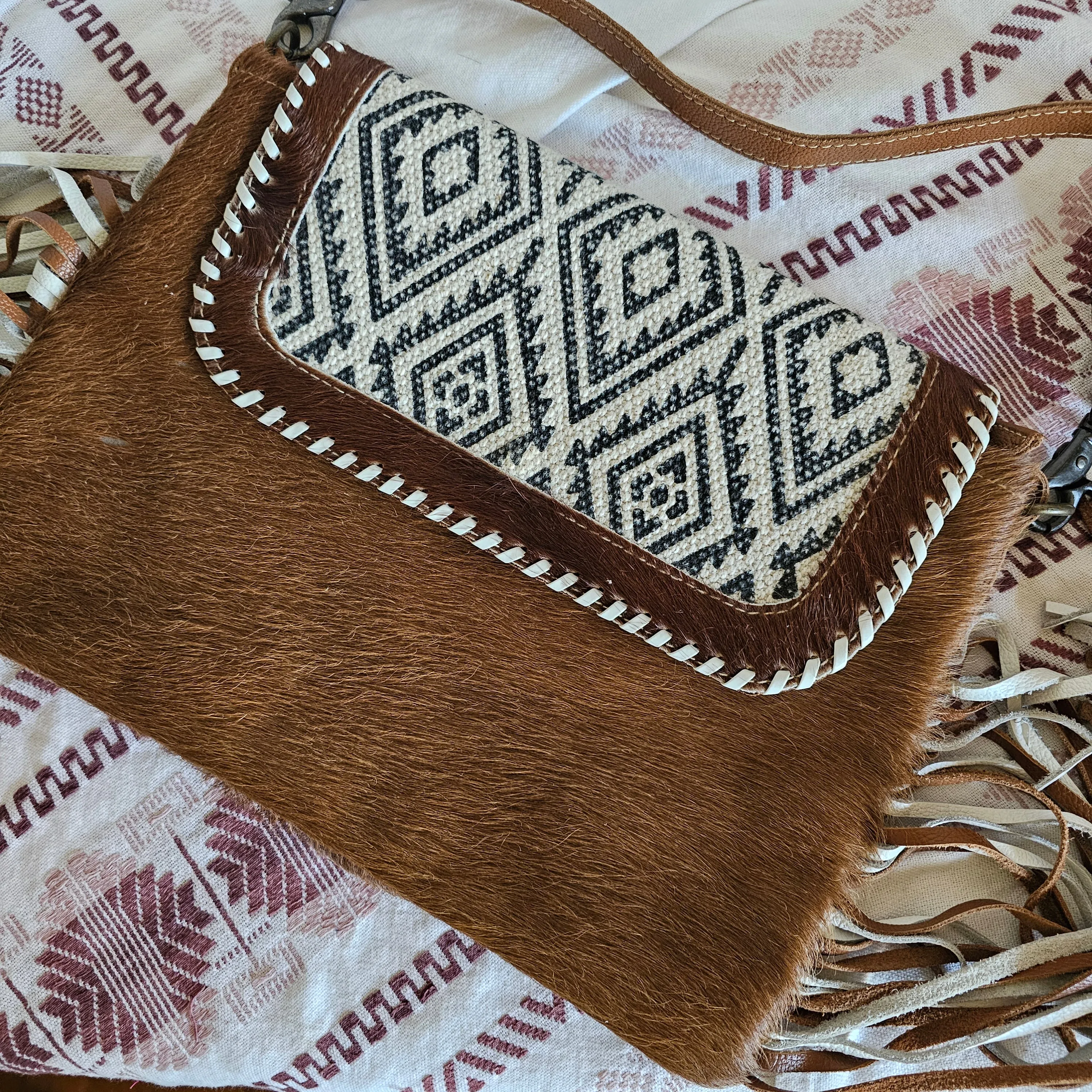 Mysa Designs Cowhide Fringe Bag – Handmade in India