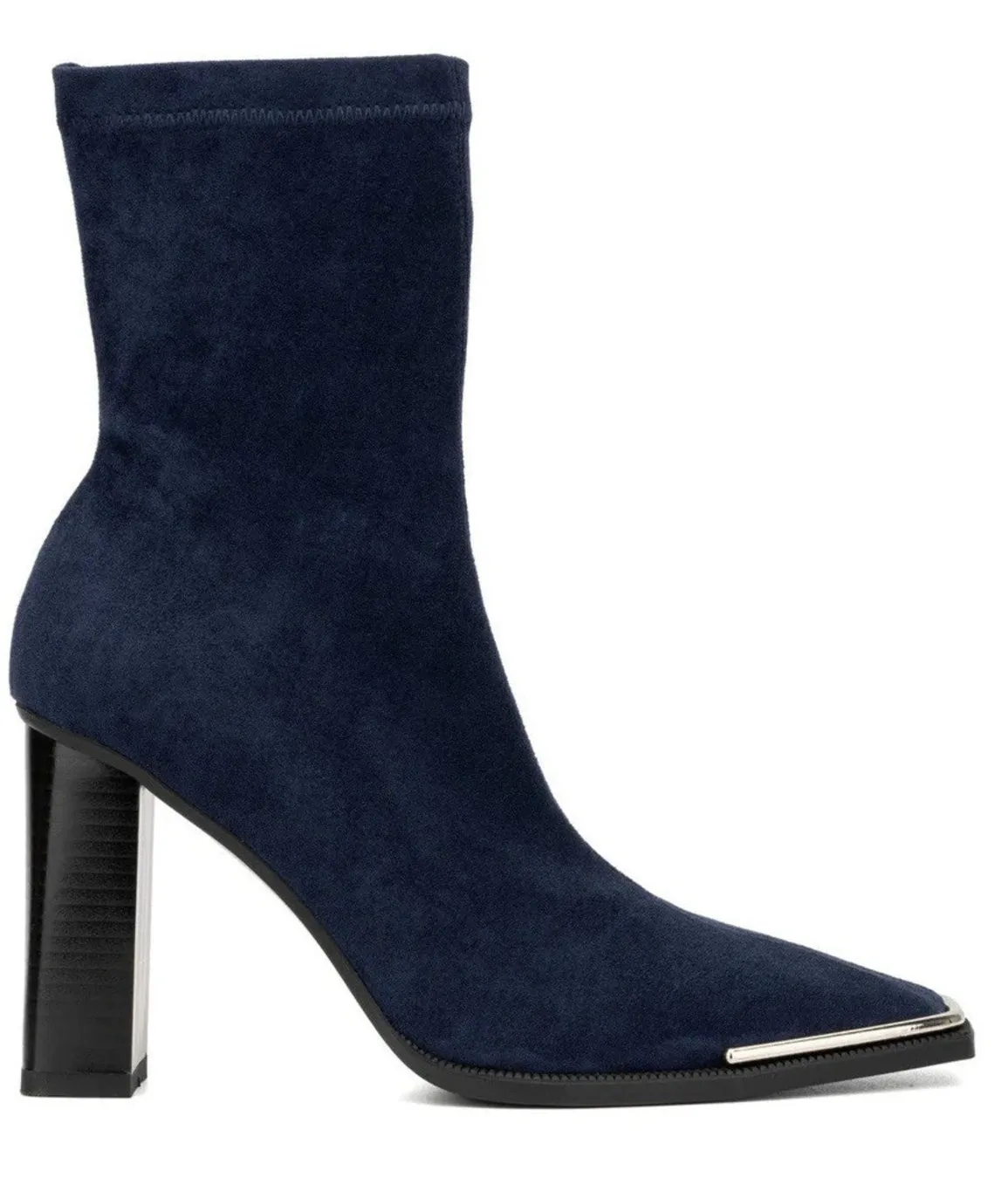 NEW Torgeis Women's Katya Faux Suede Sock Booties – Blue, Size 7