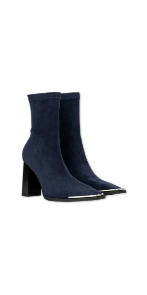 NEW Torgeis Women's Katya Faux Suede Sock Booties – Blue, Size 7