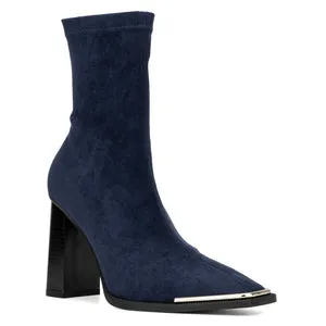 NEW Torgeis Women's Katya Faux Suede Sock Booties – Blue, Size 7