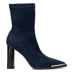 NEW Torgeis Women's Katya Faux Suede Sock Booties – Blue, Size 7