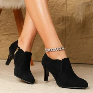Noiré™ Zip-Up Heeled Booties