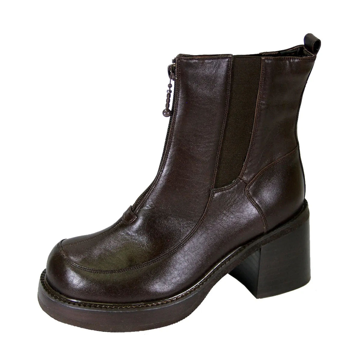 PEERAGE Ronda Women's Wide Width Leather Dress Booties