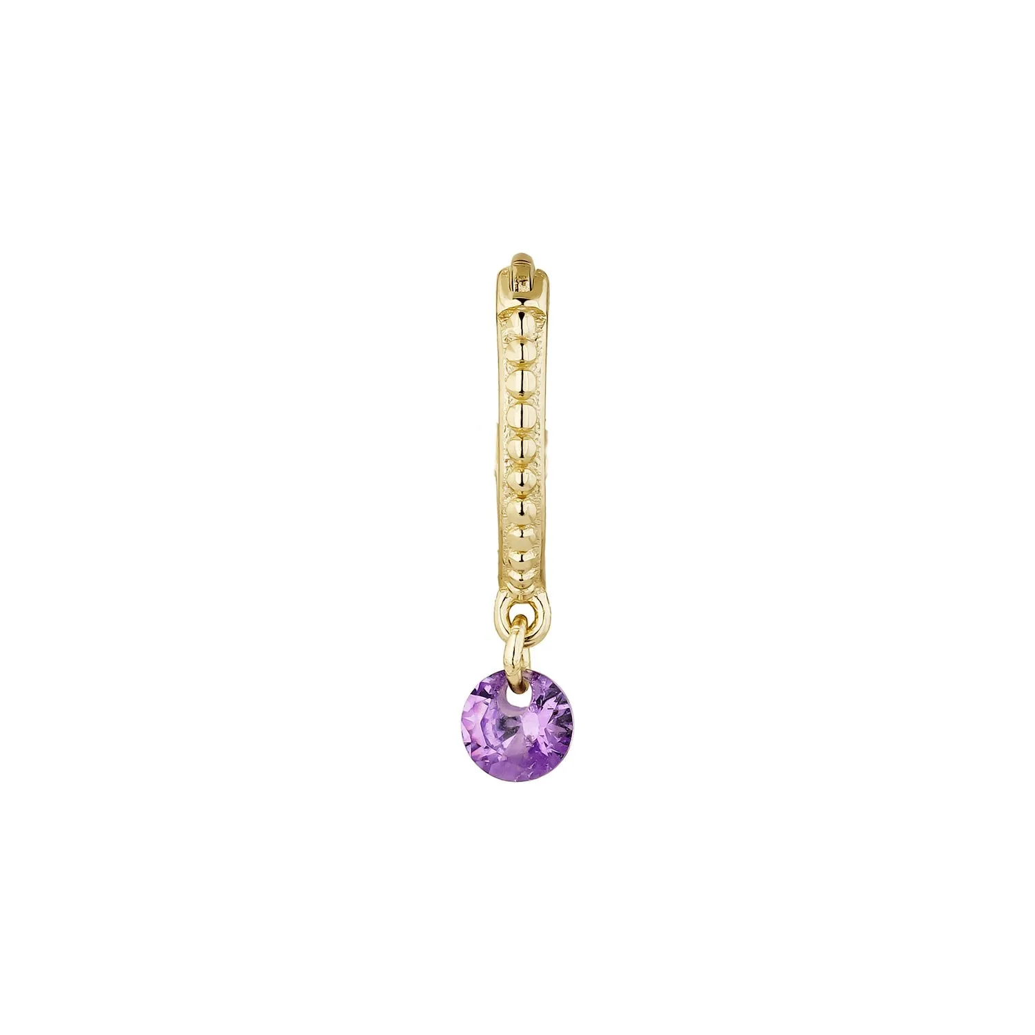 PENDIENTE PIERCING ARO ORO AMARILLO LILA CHIC-W