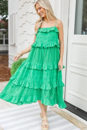 Perfect Outlook Kelly Green Eyelet Maxi Dress