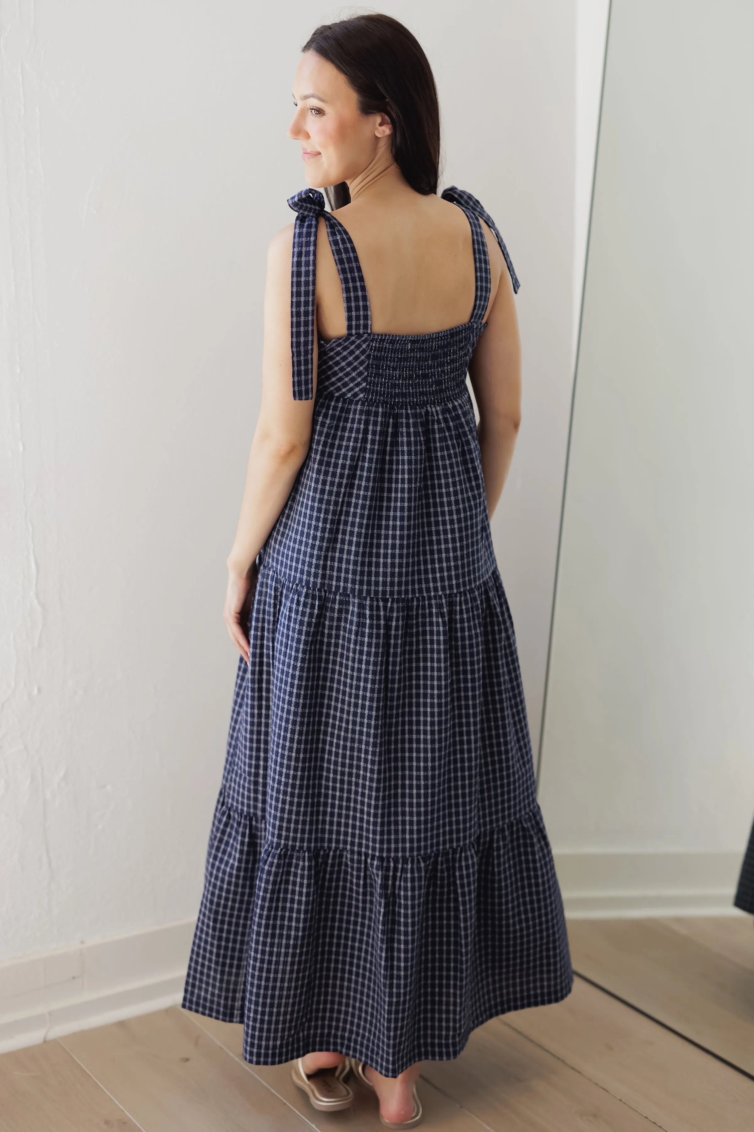 Perfect Spot Dress-Navy/White