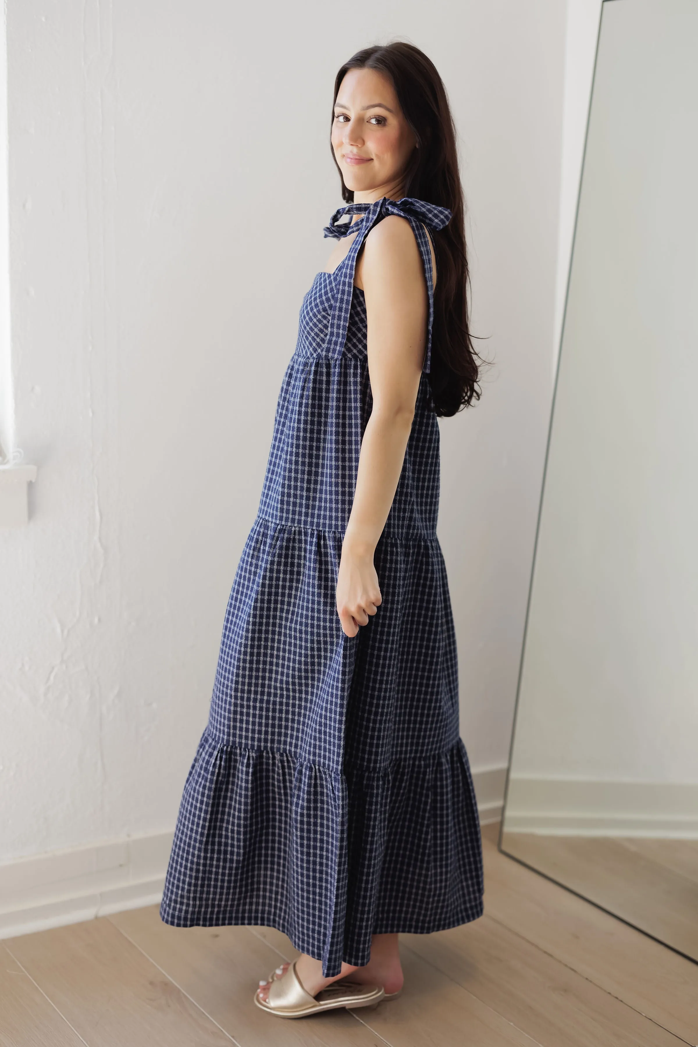 Perfect Spot Dress-Navy/White