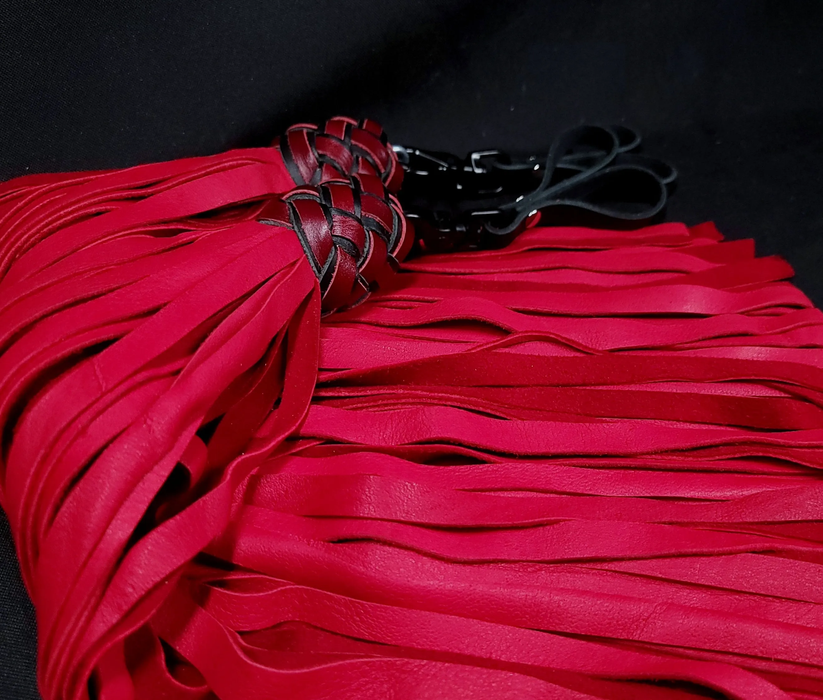 Red  Deerskin Mop Finger Floggers - Made to Order