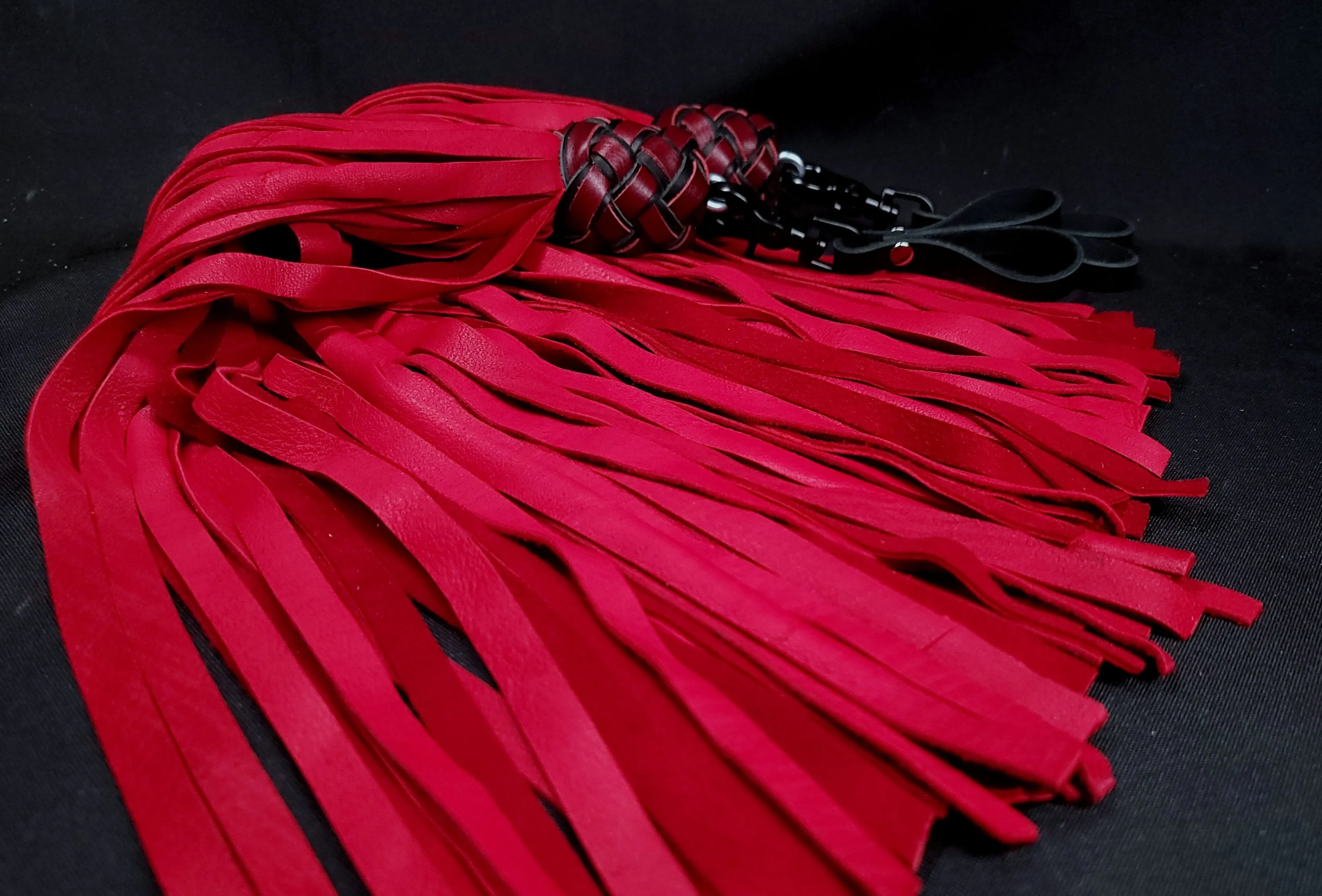 Red  Deerskin Mop Finger Floggers - Made to Order