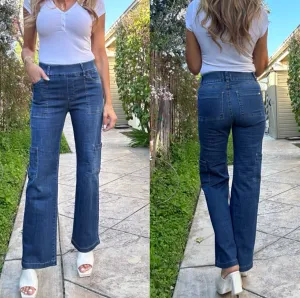 Rose Cargo Dark Denim