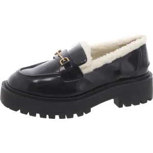 Sam Edelman Womens LAURS COZY Faux Leather Lugged Sole Loafers