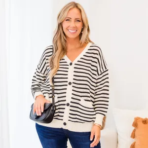 Sandy Shores Cardigan, Black-Natural