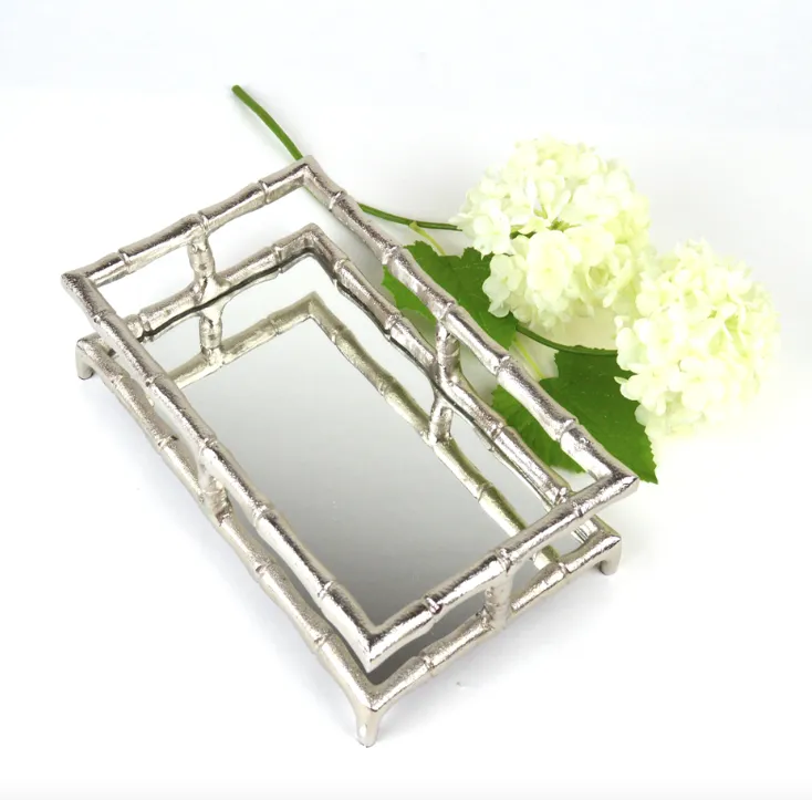 Silver Bamboo Guest Towel Tray