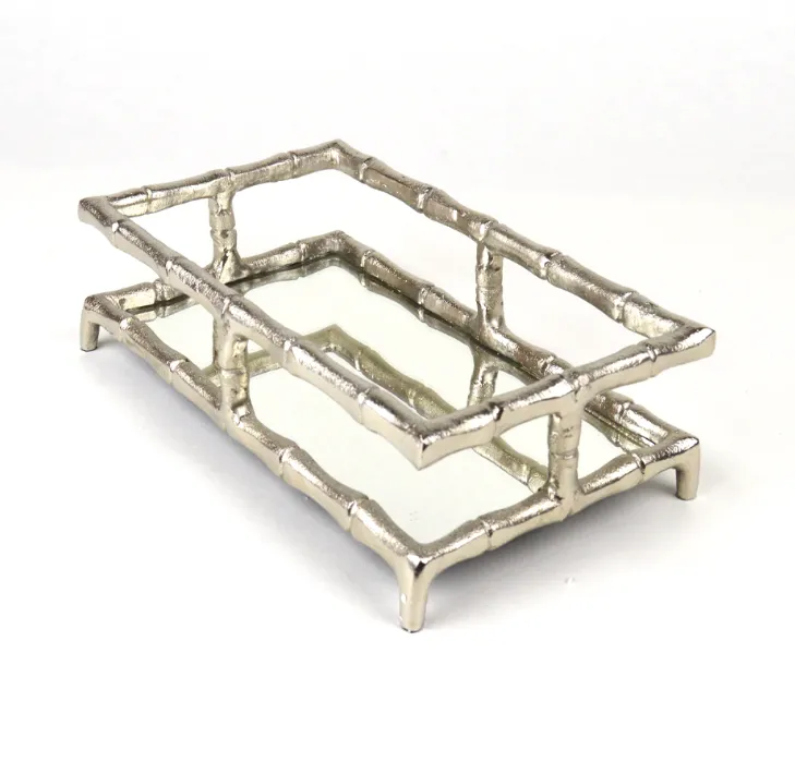 Silver Bamboo Guest Towel Tray